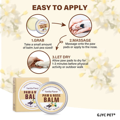 Pet Paw & Nose Balm Dog Cat Vanilla Scent Moisturizing Soothing Anti-Cracking Repairing Dry Cracked Natural Moisturizer